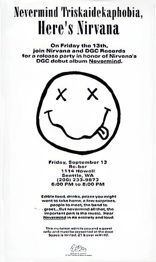 nirvana nevermind album release party poster